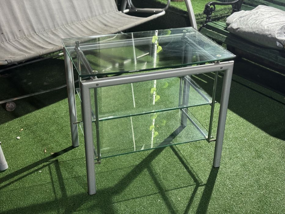 Masuta din sticla- masa de cafea, living •3 nivele •Comoda TV 80x50x70