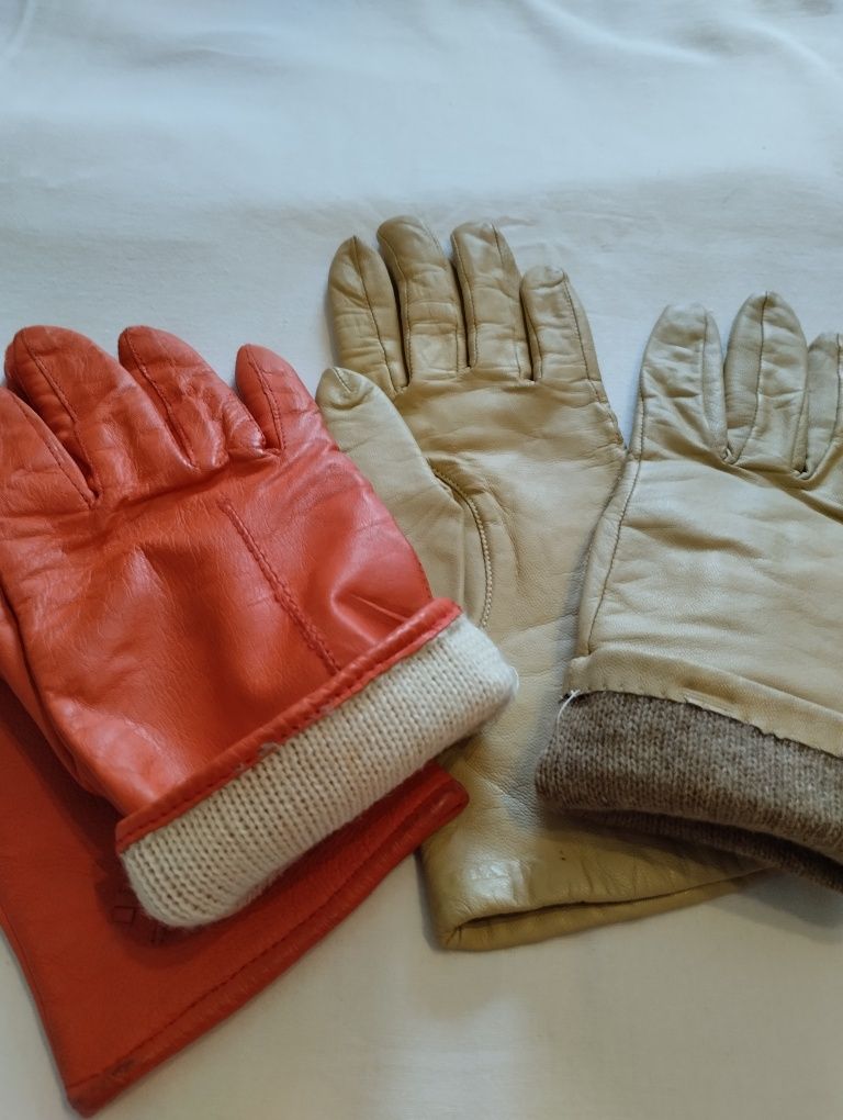 Кожаные перчатки. Осень, зима.