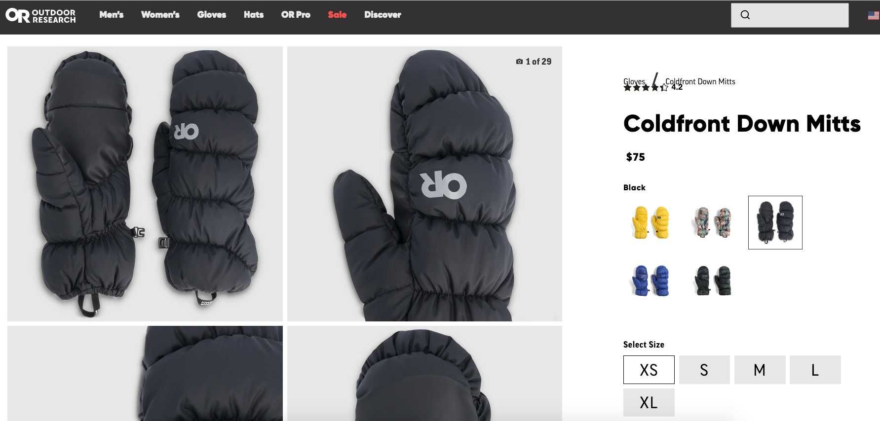 Ръкавици Outdoor Research Coldfront Down Mitts