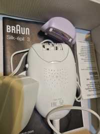 Epilator Braun Silk-épil 3, 20 pensete, 2 viteze, Alb/Lila