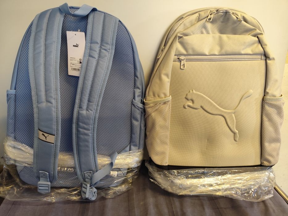 rucsac Puma Buzz de culoare bej și albastru