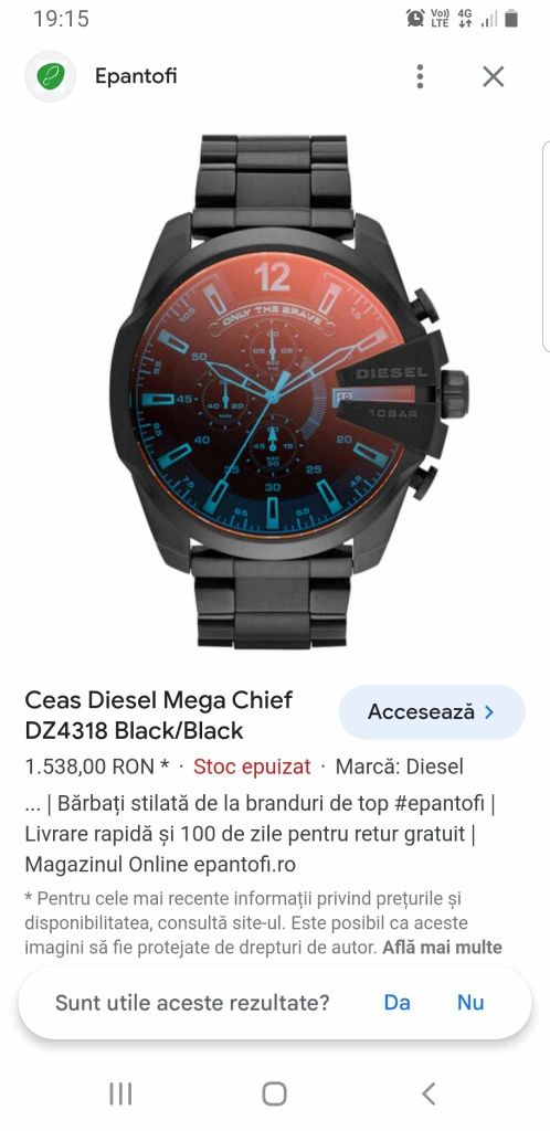 Ceas Diesel negru