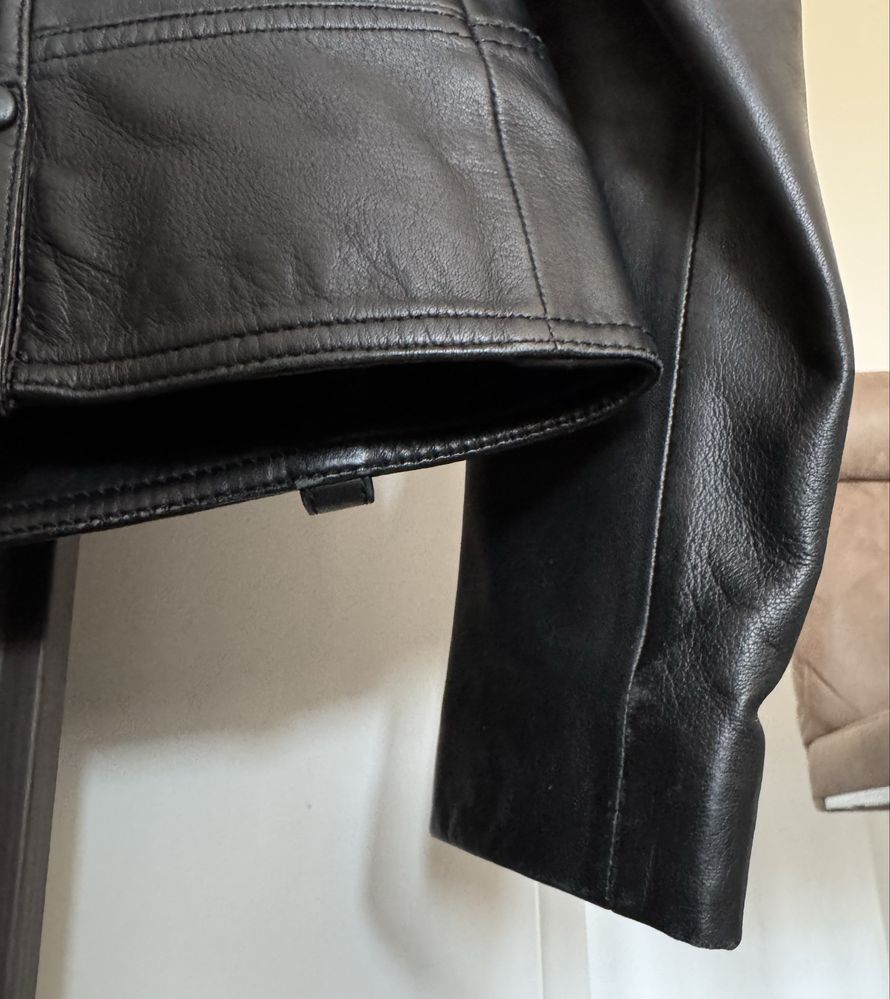Geacă de piele de damă Massimo Dutti - XS - Neagră