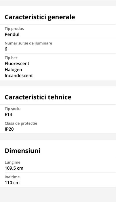 Lustra suspendata stare foarte buna