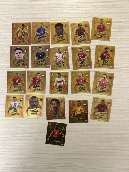Topps Euro 2024 Gold SP – всички 21 златни стикера, пълен сет