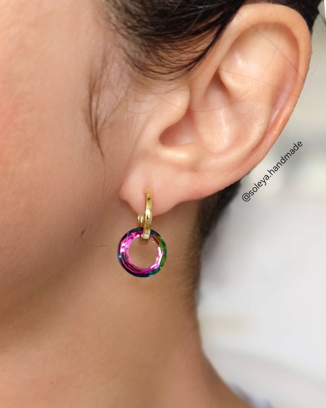 Обеци Halo Collection 14k позлата и кристали