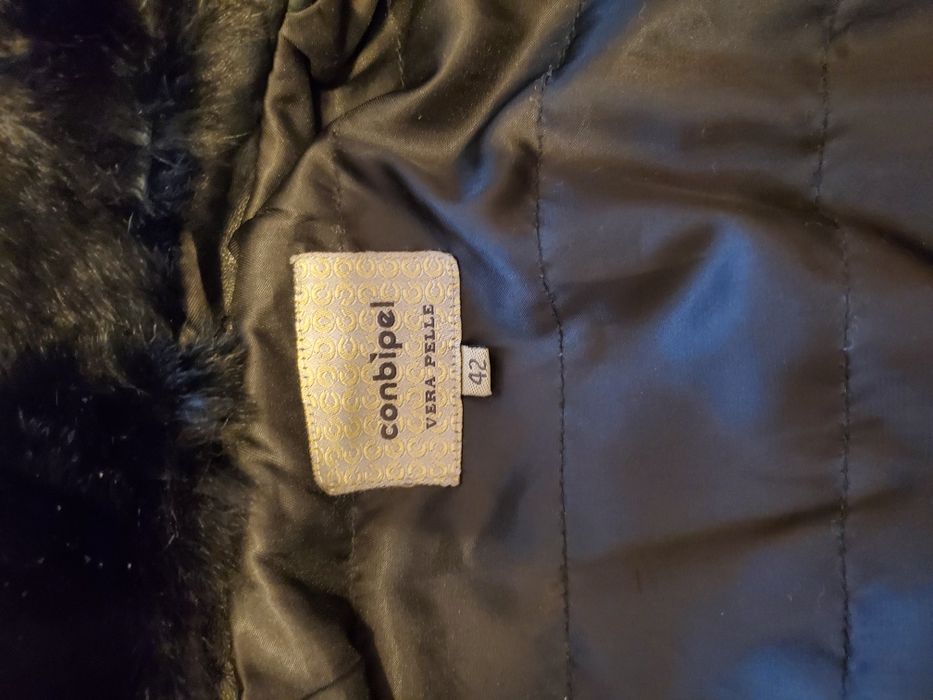 Geaca piele naturala guler blana naturala