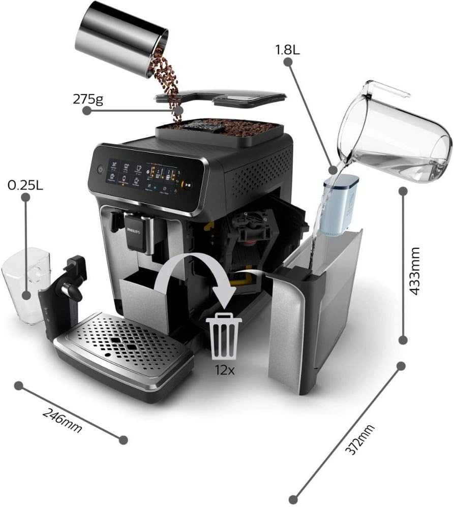Кафеавтомат Philips Series 3200 LatteGo (EP3246/70) 1500W Bean-To-Cup