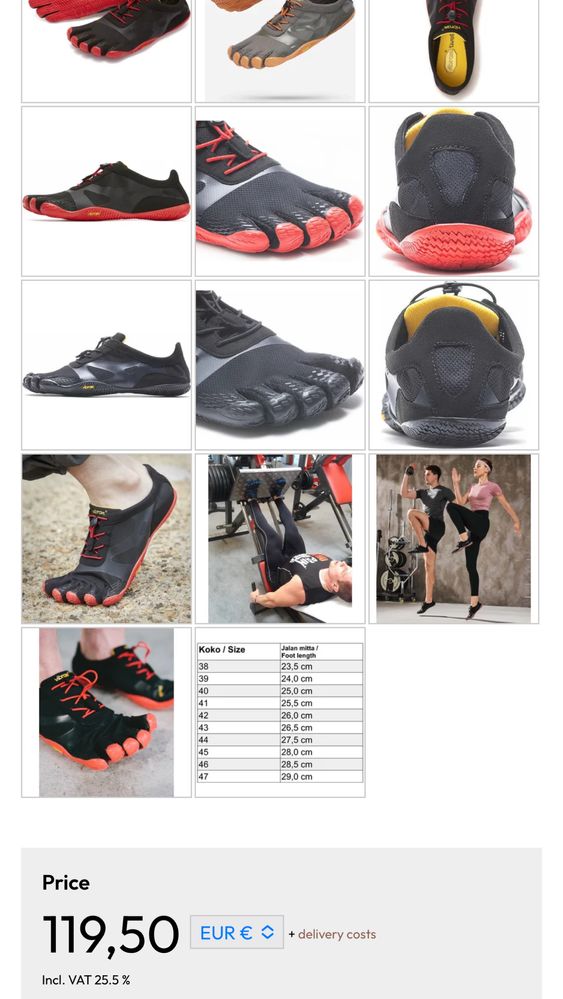 Боси обувки VIBRAM FIVE FINGERS .Номер 43