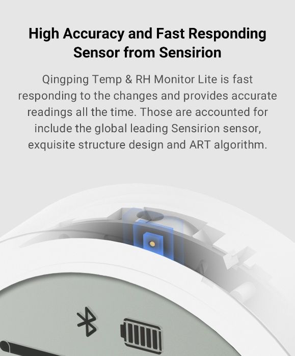 Термометр гигрометр Mi Temp & RH Monitor Lite Qingping Mijia CGDK2