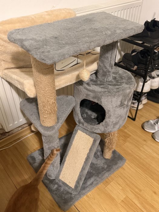 Căsuță supraetajată pt pisici; jucărie pt zgâriat; pat suspendat