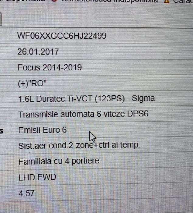 Motor 1.6 benzina Duratec 125 c.p Focus mk3 an fabricatie an 2017