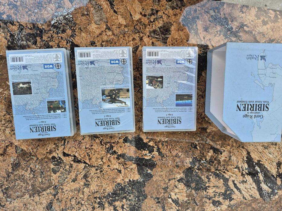 Vând 3 casete video VHS originale ,colectie filme Documentare Siberia