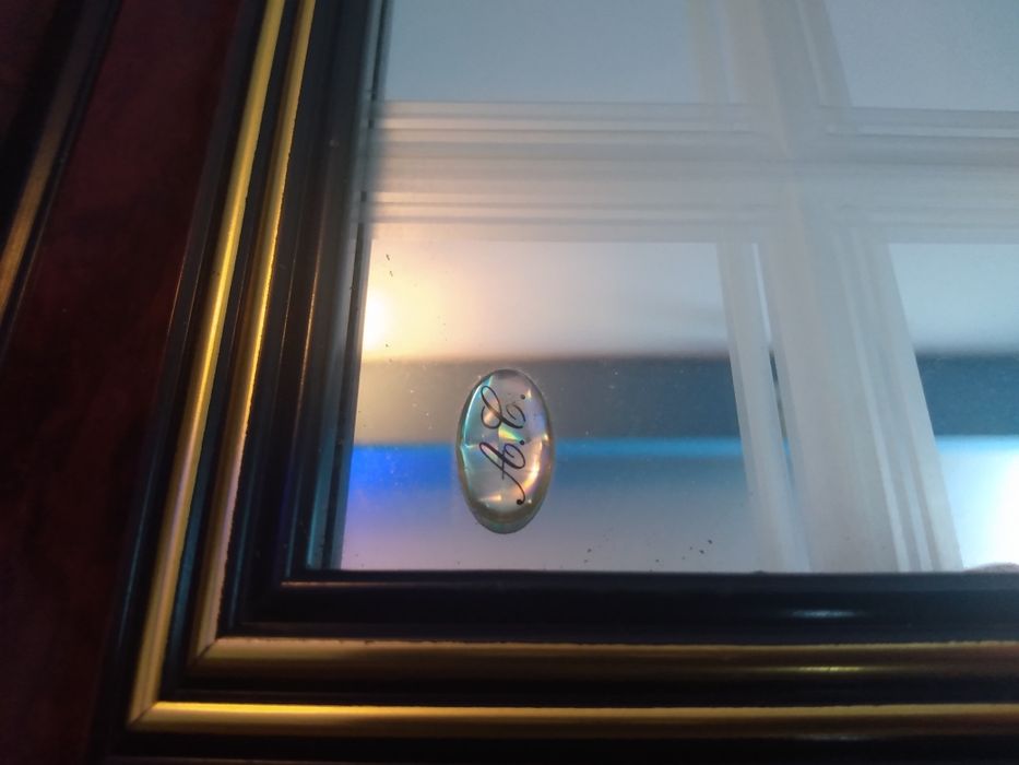 Tablou in relief argint 925, oglinda cristal, pescuit, lac de munte