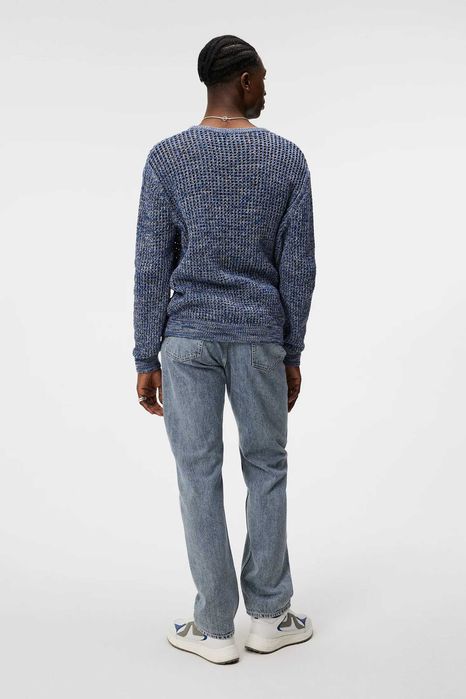 J.Lindeberg, Pulover din tricot de bumbac Glose Loose, Albastru, M