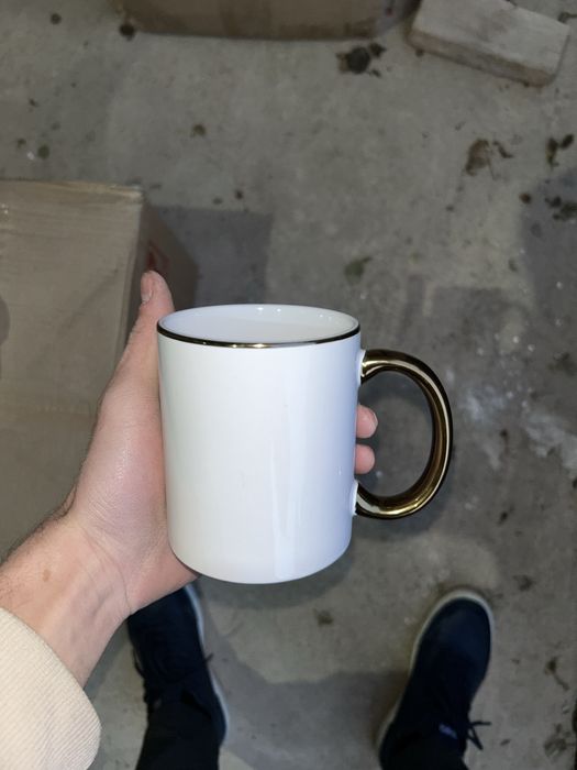 Сублимационная кружка с золотым абадком