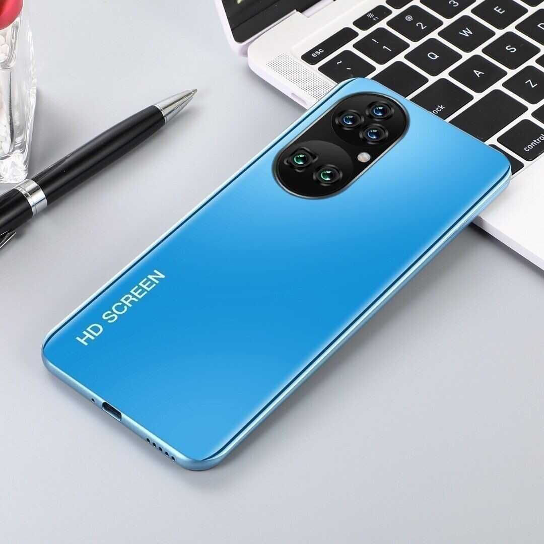 Смартфон P60Pro, 7.8", 48MP, 5600 mAh, 256GB, 8GB RAM, Adroid 10, Син