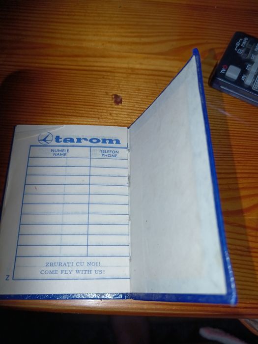 Carnețel tarom ani 80
