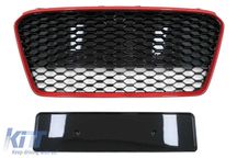 Grila pentru Audi R8 42 (2013-2015) RS Design Negru Lucios/ Rosu