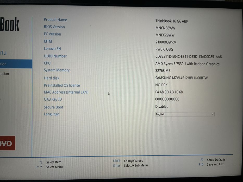 Laptop lenovo ThinkBook 16 G6 ABP - Type 21KK