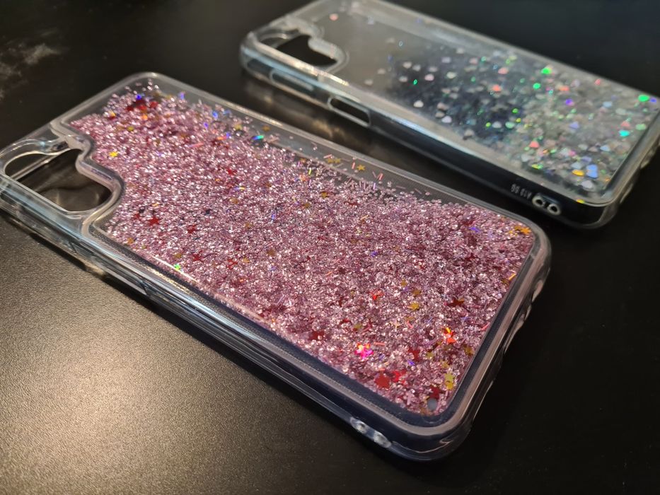 Husa fashion apa si sclipici Samsung A14, A16, A54, A55, A13, S21 Fe