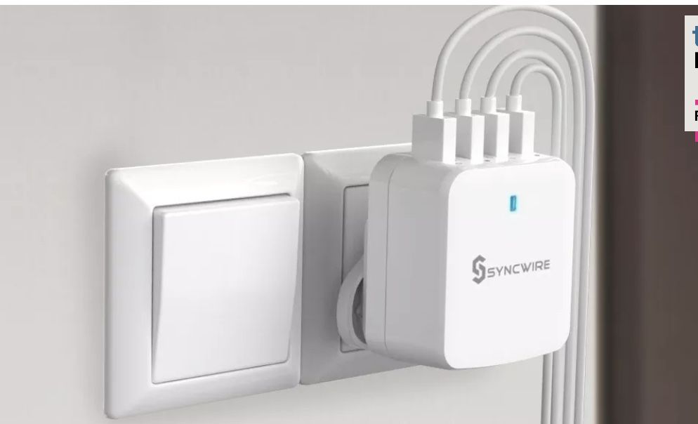 Syncwire USB – 4 порта 9,6 A/48 W USB зарядно UK EU US