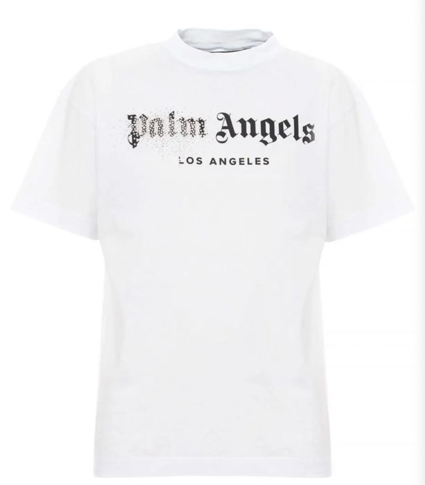 tricou palm angeks alb cu pietricele swarovsky