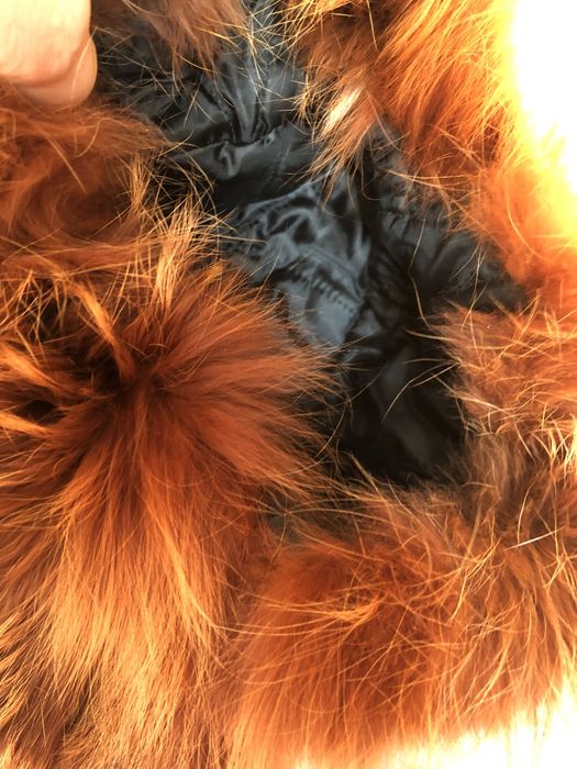 Шапка меховая рыжая, яркая