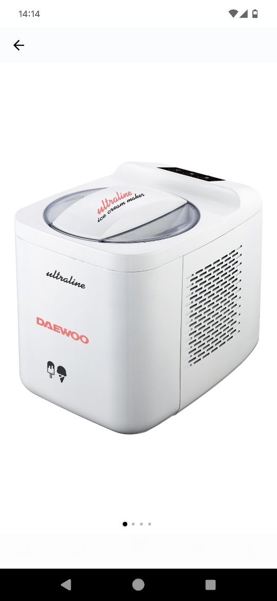 Aparat de facut inghetat Daewoo UltraLine, 135 W, capacitate 1 litru,