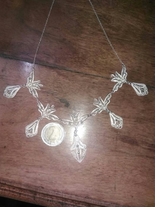 Продавам Шотландска сребърна филигранна антикварна огърлица