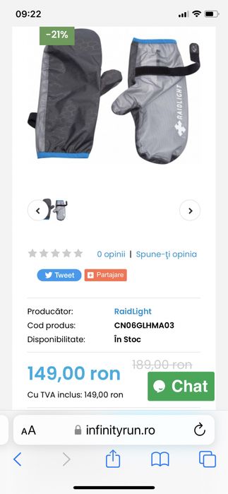 Manusi unisex raidlight