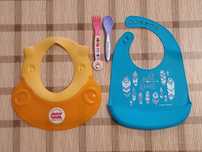 Лот: силиконов лигавник Canpol babies, козирка за къпане OKbaby