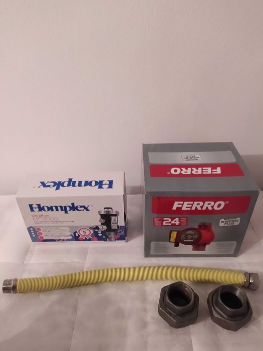 Pompa recirculare,filtru antimagnetita si furtun flexibil gaze
