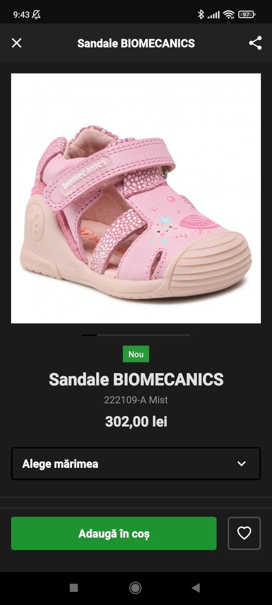 Sandale biomecanics mărimea 22