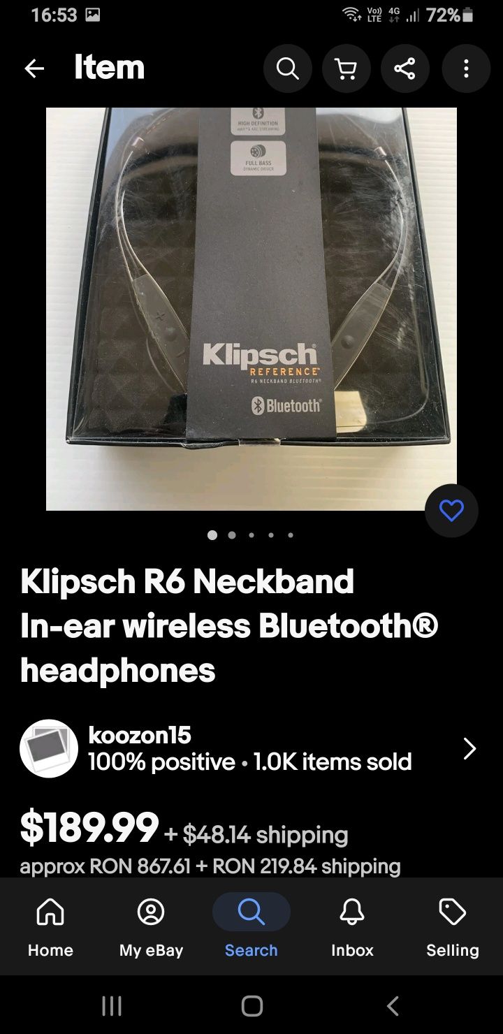 Casti Bluetooth KLIPSCH Reference Neckband