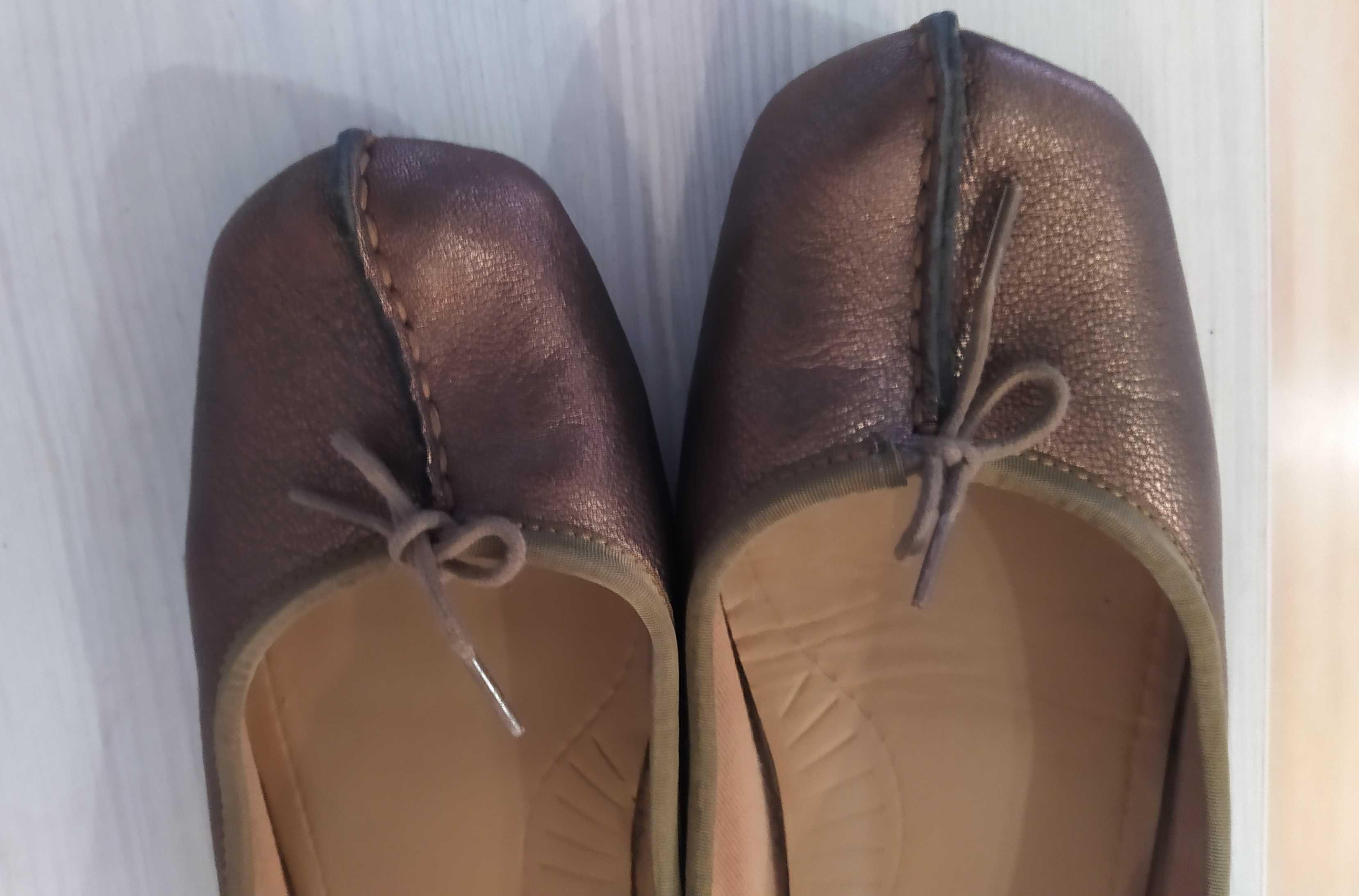 CLARKS балерини – бронз, равни, № 40