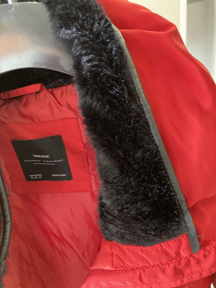 Дамско зимно яке Zara xs червено
