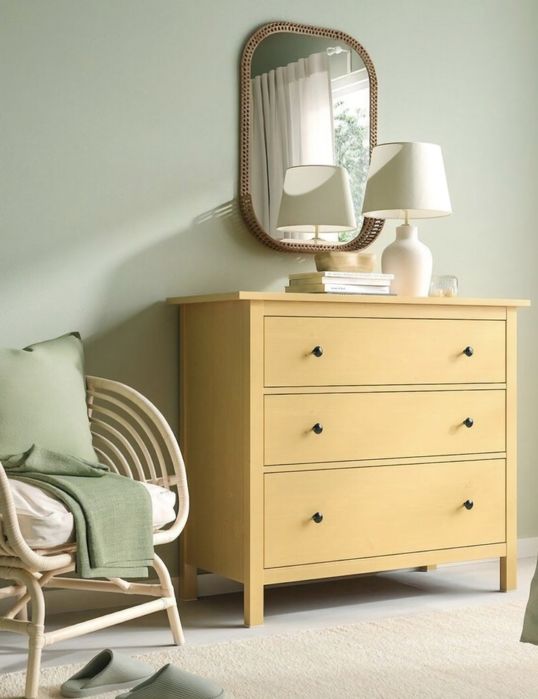 Comoda Ikea Hemnes 3 sertare 108x96 (Galben)