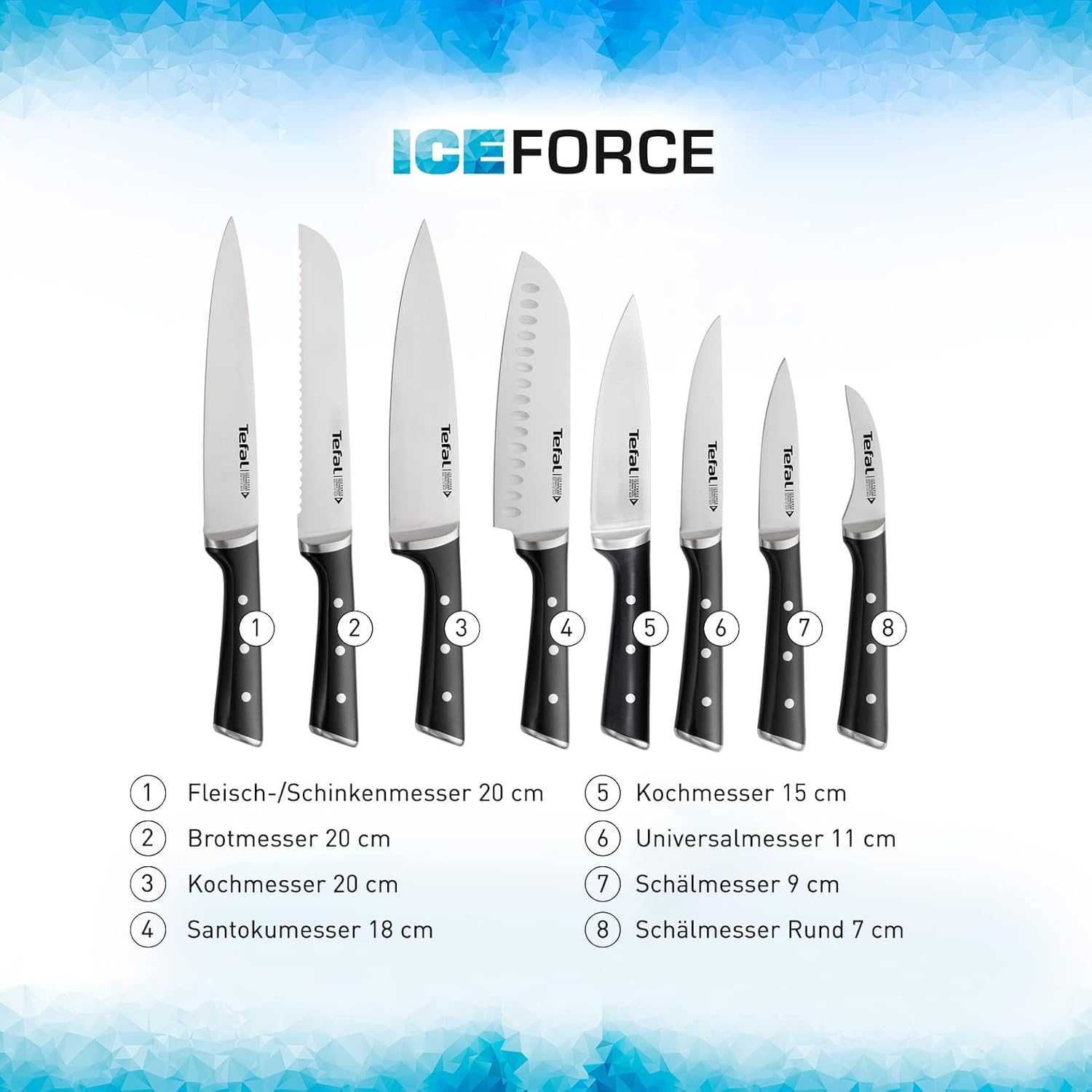 Tefal НОЖ Сантоку ICE FORCE K2320614, 18см.