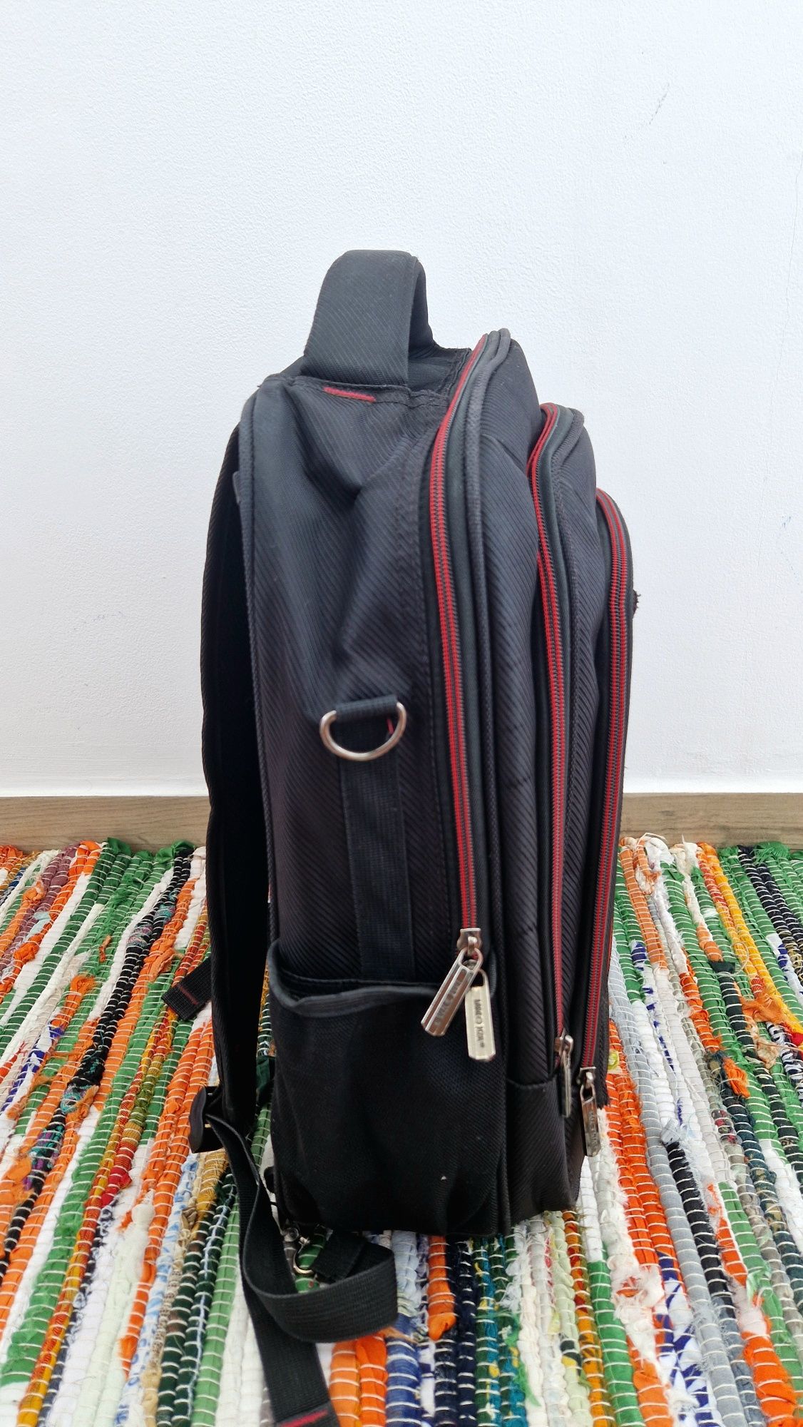 Rucsac laptop Lamonza Riga 15", 42x31x15 cm, negru / ros