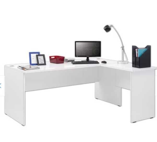 Birou colt alb 178 X 75,5 x 160 cm