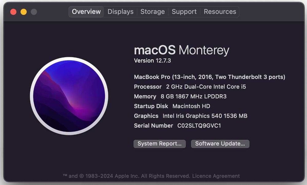 Macbook Pro 13 2016 i5 8GB RAM Space Grey