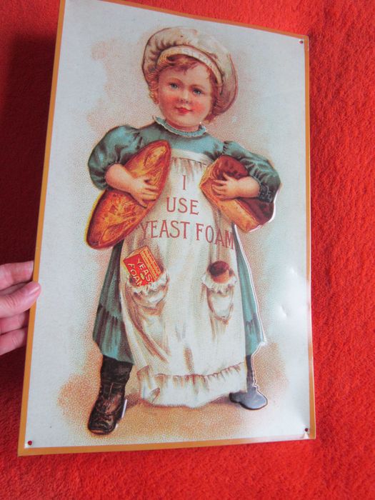 cadou rar Reclama metalica vintage Prajituri Paine Drojdie