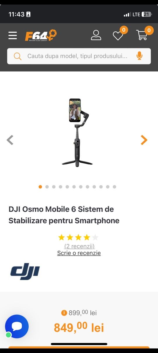 DJI Osmo Mobile 6, cel mai bun din clasa lui. Vânzare doar în Craiova