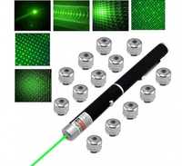 Лазерна показалка със зелена светлина и 13 приставки