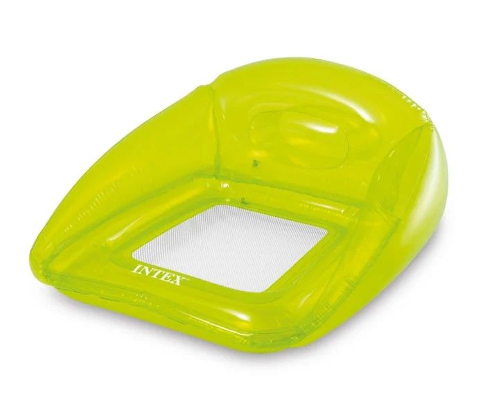 Надуваемо кресло Intex, мрежесто дъно, 104 х 102 см, PVC, флуоресцентн