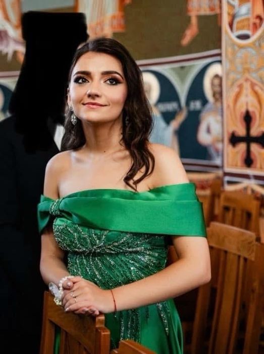 Rochie lungă verde smarald- Creatie originală Caius