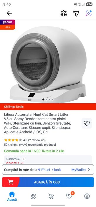 Litiera Automata ihunt V5 + spray deodorizare automat