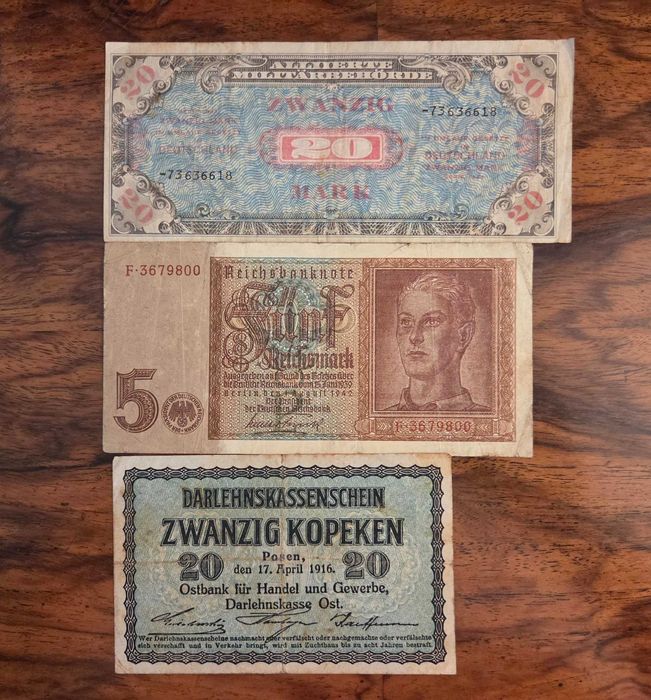 Bancnote germane de diferite denominațiuni - pentru colecționari.