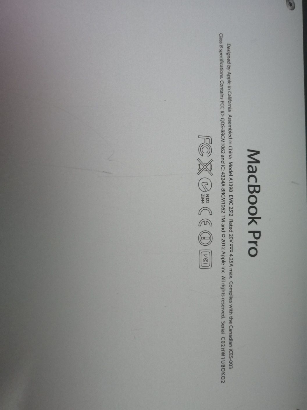 Macbook pro mid 2012